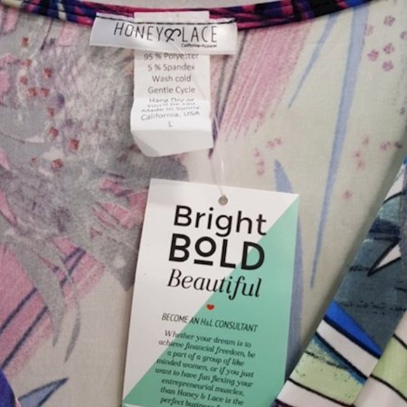 Honey And Lace Floral Dress Women's Size Large NWT - Picture 4 of 6